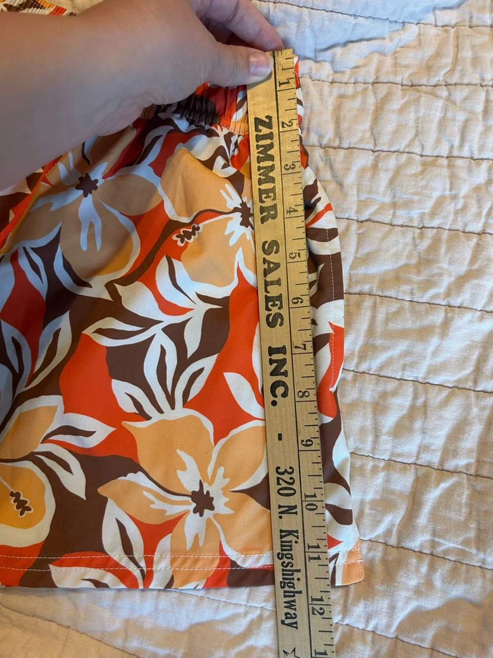 Roxy Orange Brown Floral Board Shorts Size Medium - Picture 10 of 12